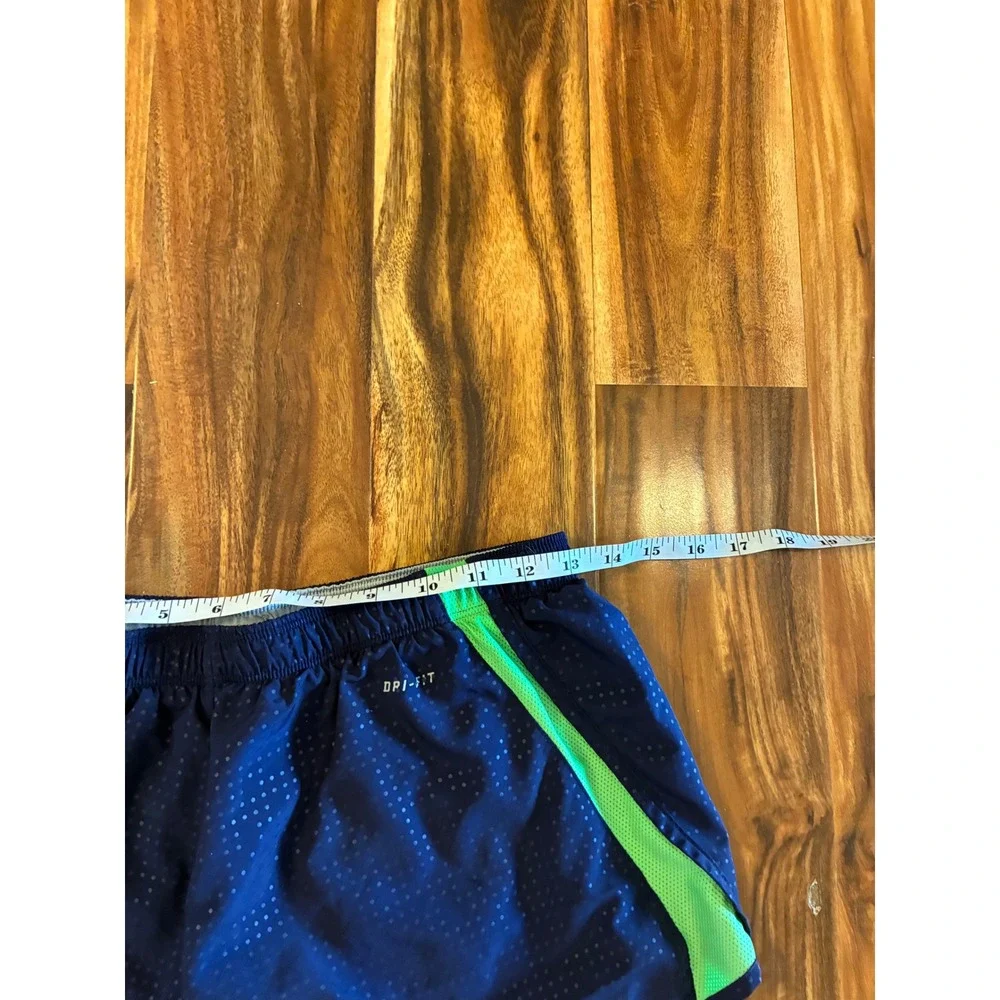 Nike‎ Mens Dri-FIT Running Shorts Navy Blue Lime Green Medium 0145-B3